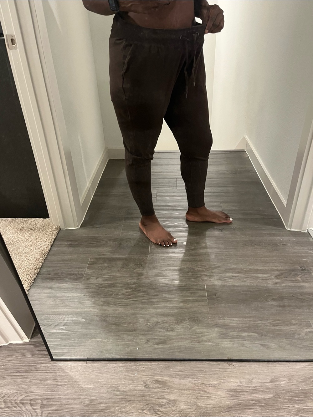 Relaxed Drawstring Joggers - Brown - Picture 2 of 4